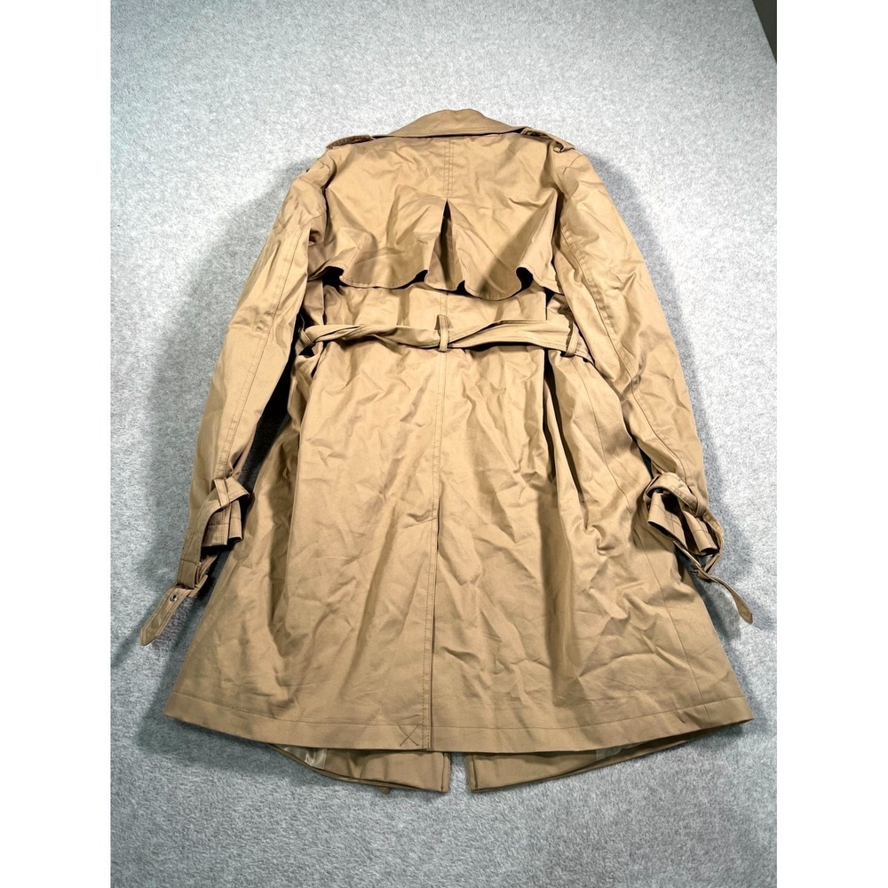 Topshop Maternity Trench Coat Womens 6 Tan Cotton Belted Casual Button Front - Picture 9 of 11